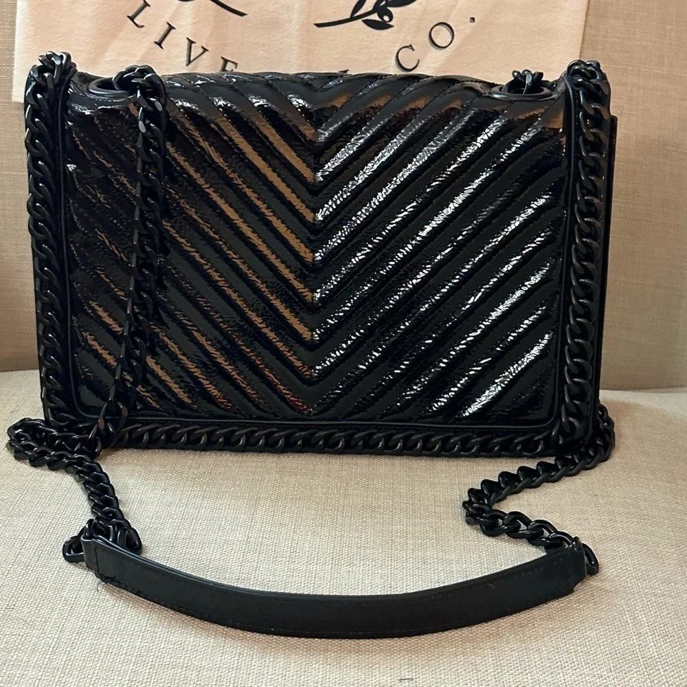 Aldo Black Chevron Crossbody Bag